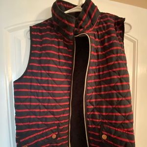 Red and Blue striped vest with gold trim (buttons/zipper)